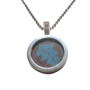 Blue Leaf Design Pendant Necklace